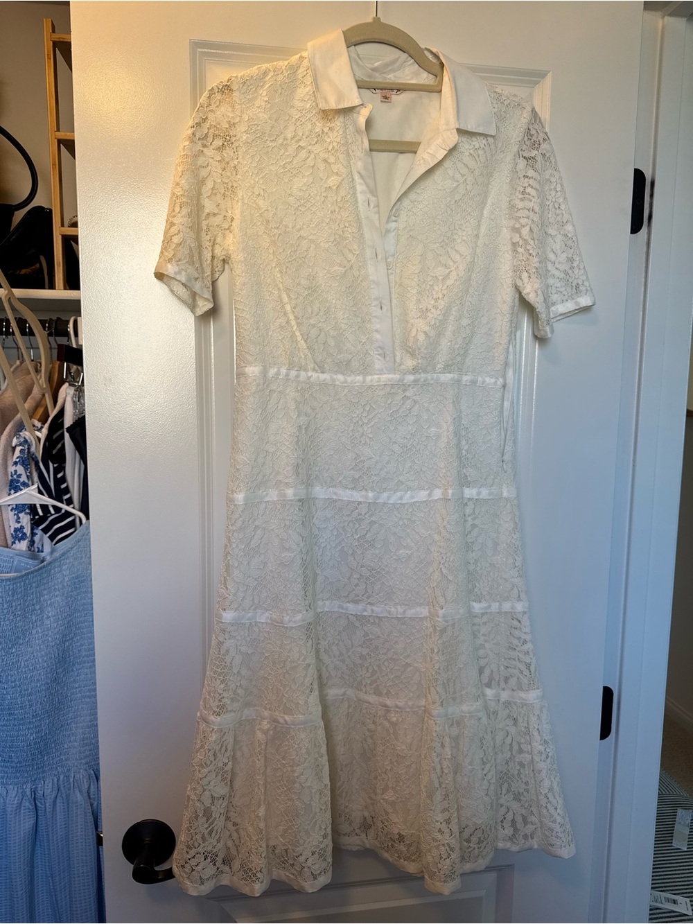 Nanette Lepore Women's Lace Collared Midi Dress